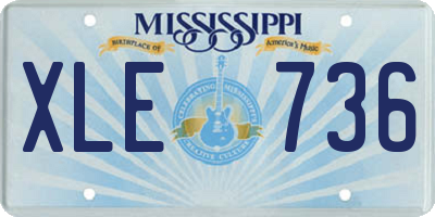 MS license plate XLE736