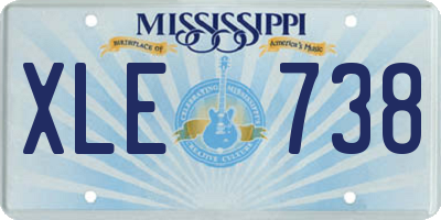 MS license plate XLE738