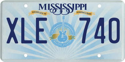 MS license plate XLE740