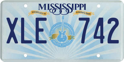 MS license plate XLE742
