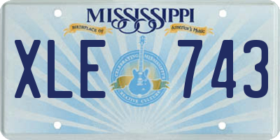 MS license plate XLE743