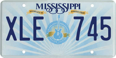 MS license plate XLE745