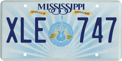 MS license plate XLE747