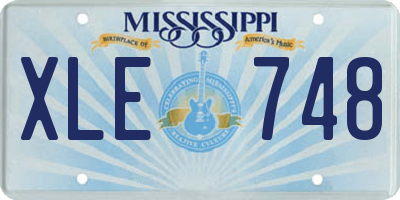 MS license plate XLE748