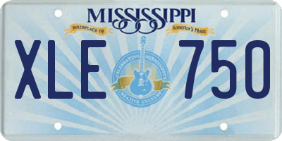 MS license plate XLE750