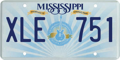 MS license plate XLE751