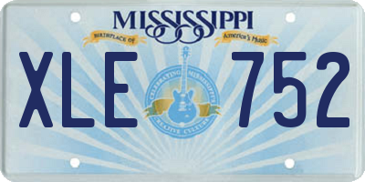 MS license plate XLE752