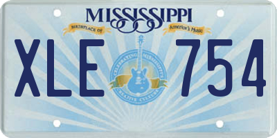 MS license plate XLE754