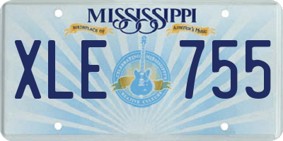 MS license plate XLE755