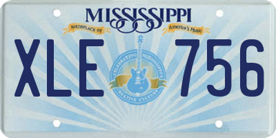 MS license plate XLE756