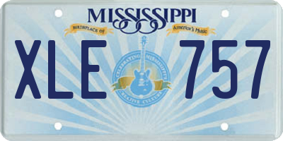 MS license plate XLE757
