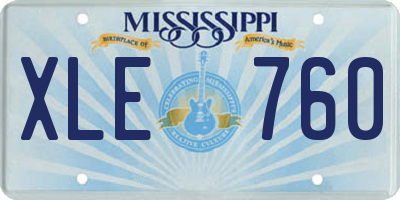MS license plate XLE760