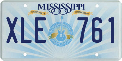 MS license plate XLE761