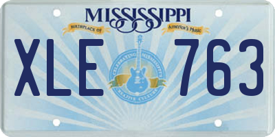 MS license plate XLE763