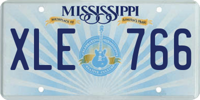 MS license plate XLE766