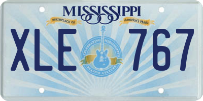 MS license plate XLE767