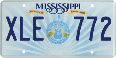 MS license plate XLE772