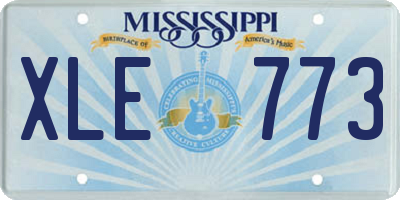 MS license plate XLE773