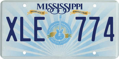 MS license plate XLE774