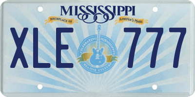 MS license plate XLE777