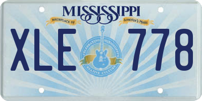 MS license plate XLE778