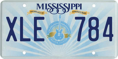 MS license plate XLE784