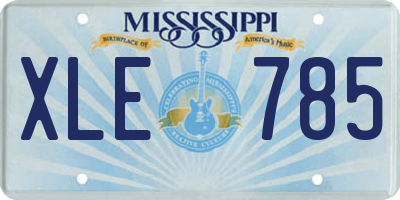 MS license plate XLE785