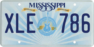 MS license plate XLE786
