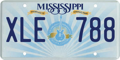 MS license plate XLE788