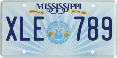 MS license plate XLE789
