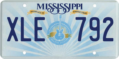 MS license plate XLE792