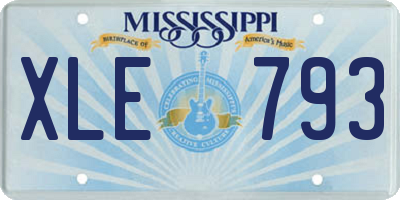 MS license plate XLE793