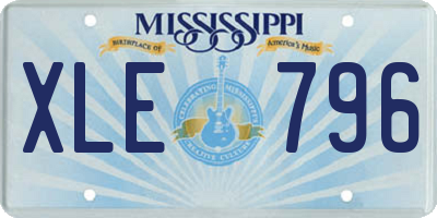 MS license plate XLE796
