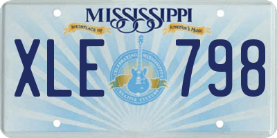 MS license plate XLE798