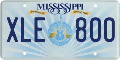MS license plate XLE800