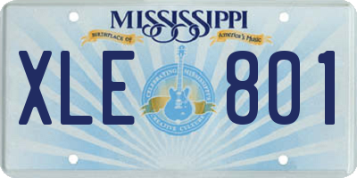 MS license plate XLE801