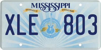 MS license plate XLE803