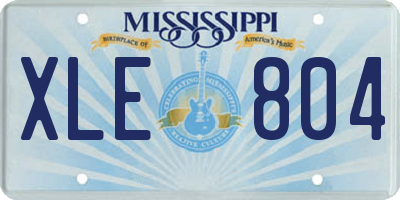 MS license plate XLE804