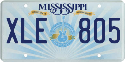 MS license plate XLE805