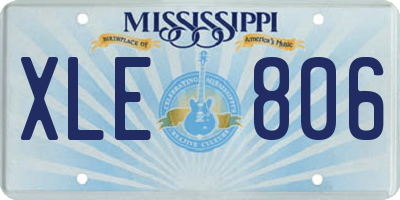 MS license plate XLE806