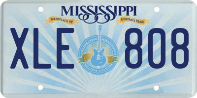 MS license plate XLE808