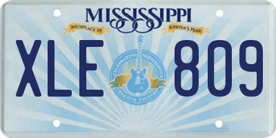 MS license plate XLE809