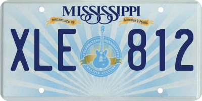 MS license plate XLE812