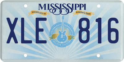 MS license plate XLE816