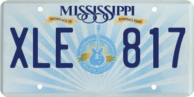 MS license plate XLE817