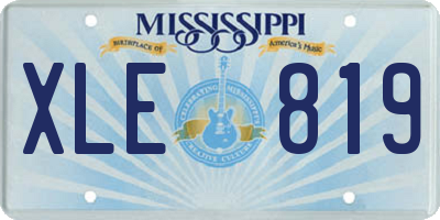 MS license plate XLE819
