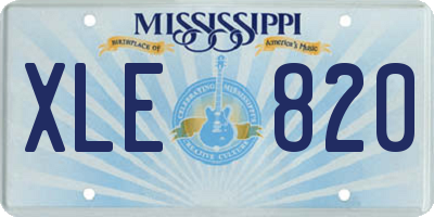 MS license plate XLE820