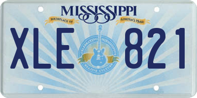 MS license plate XLE821