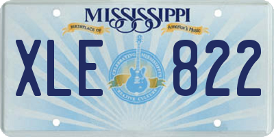 MS license plate XLE822