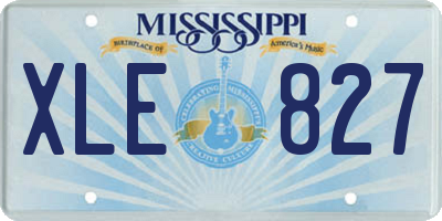 MS license plate XLE827